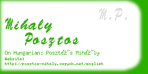mihaly posztos business card