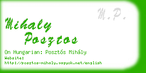 mihaly posztos business card